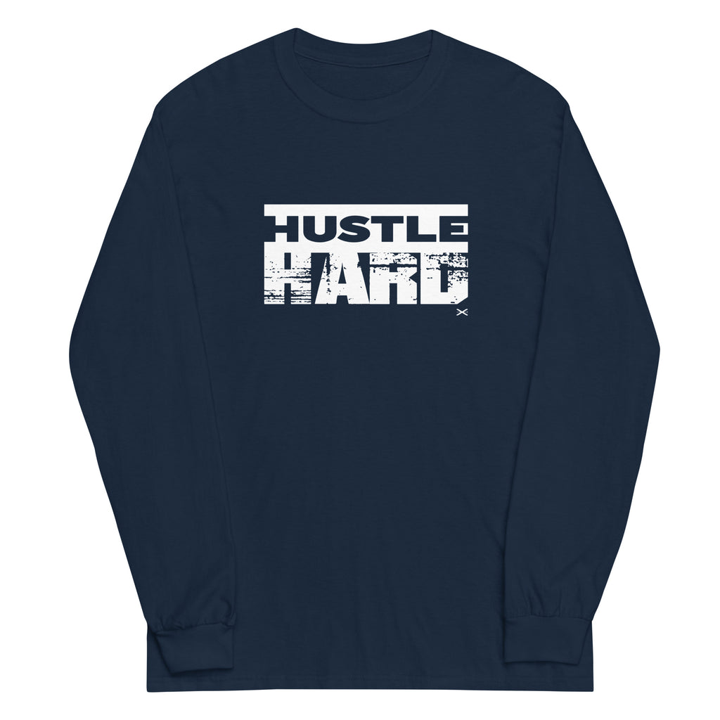 Hustle Hard Navy Long Shirt