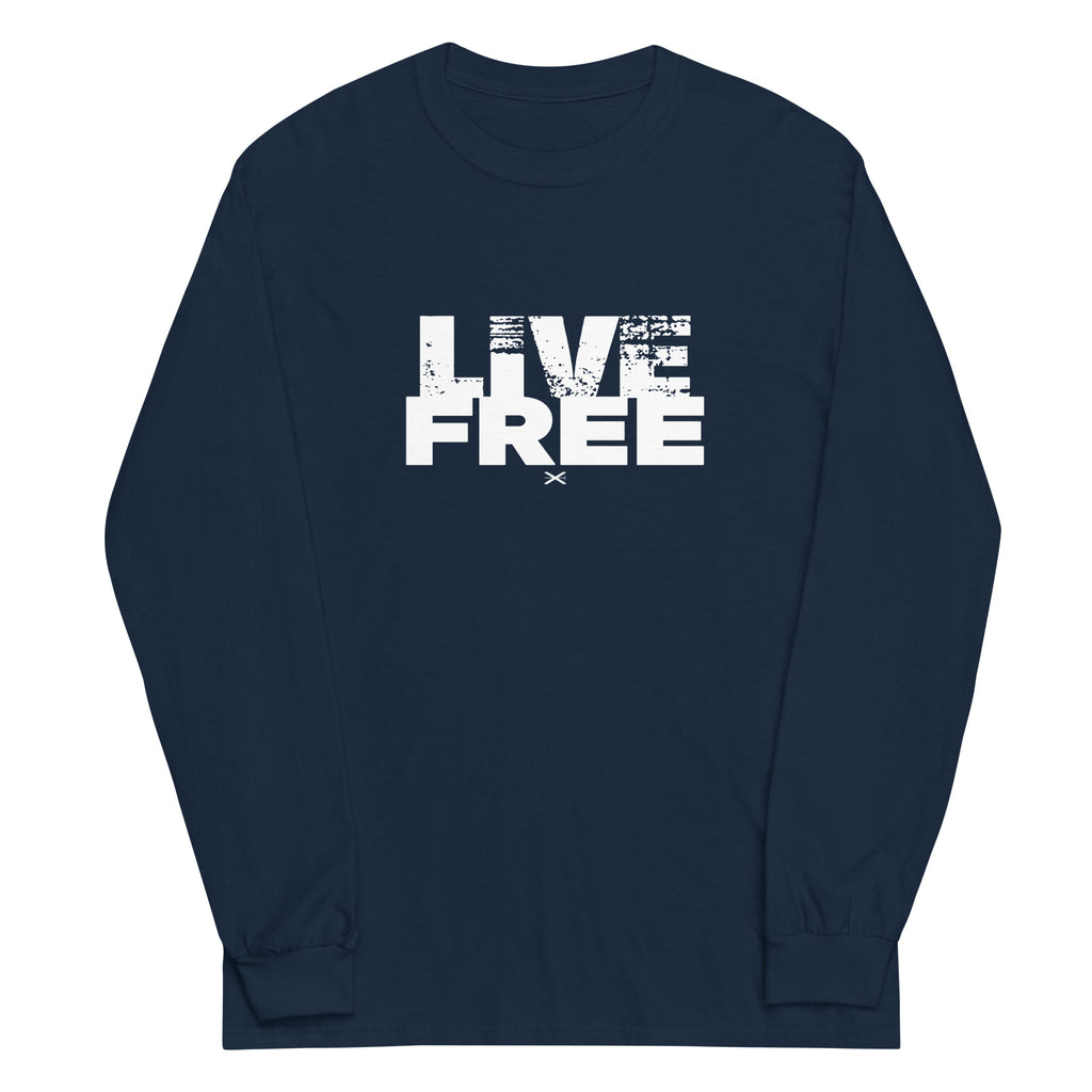 Live Free Navy Long Shirt