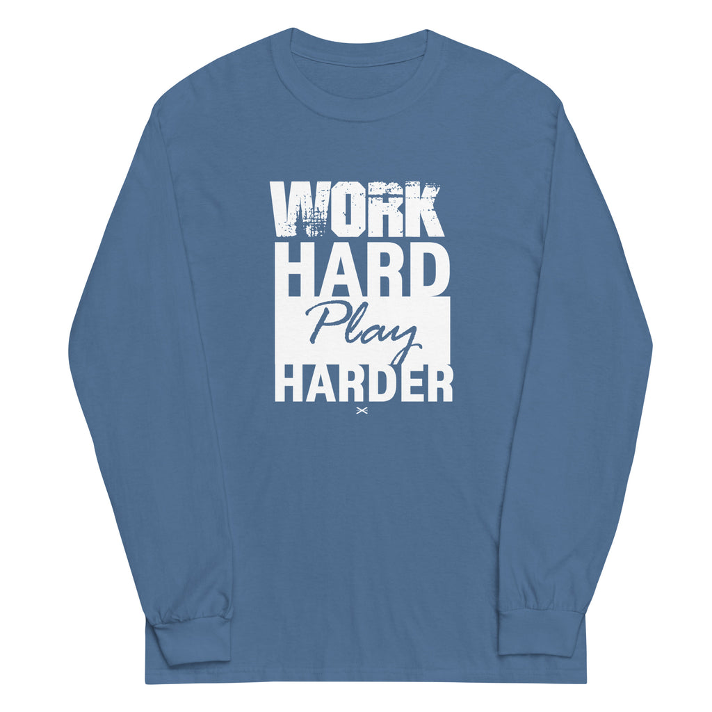 Work Hard Indigo Blue Long Shirt