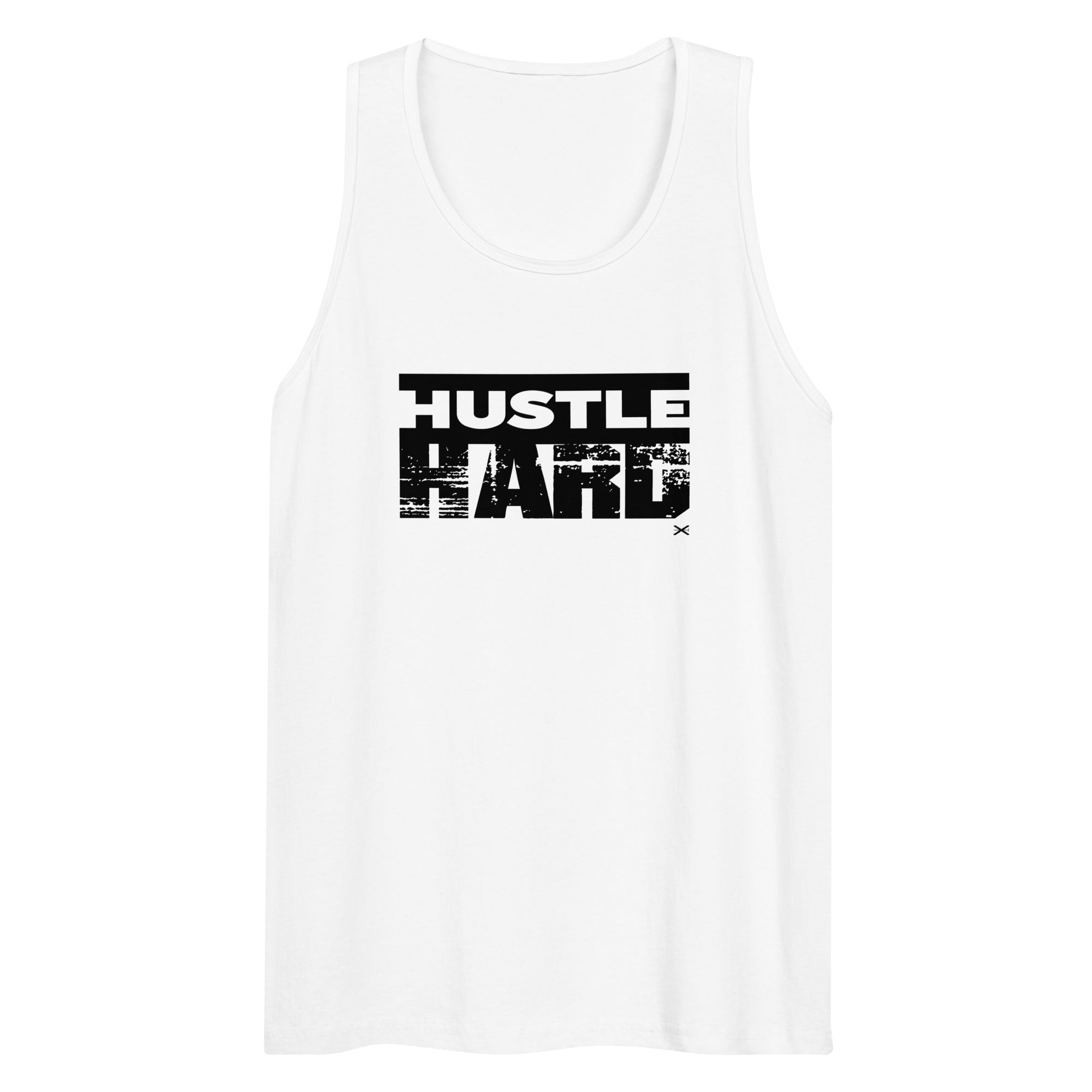 Hustle Hard White Premium Tank