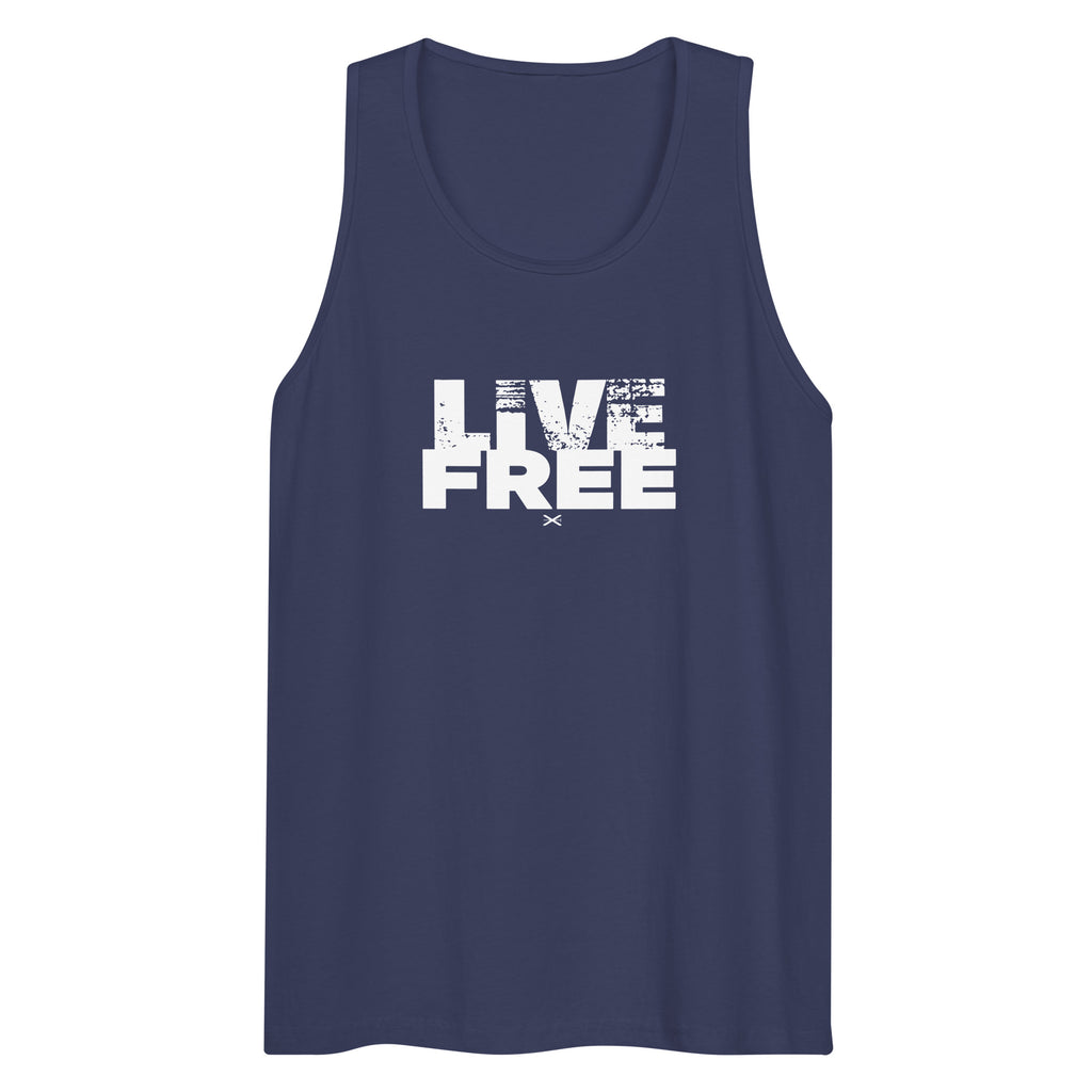 Live Free Harbor Blue Premium Tank