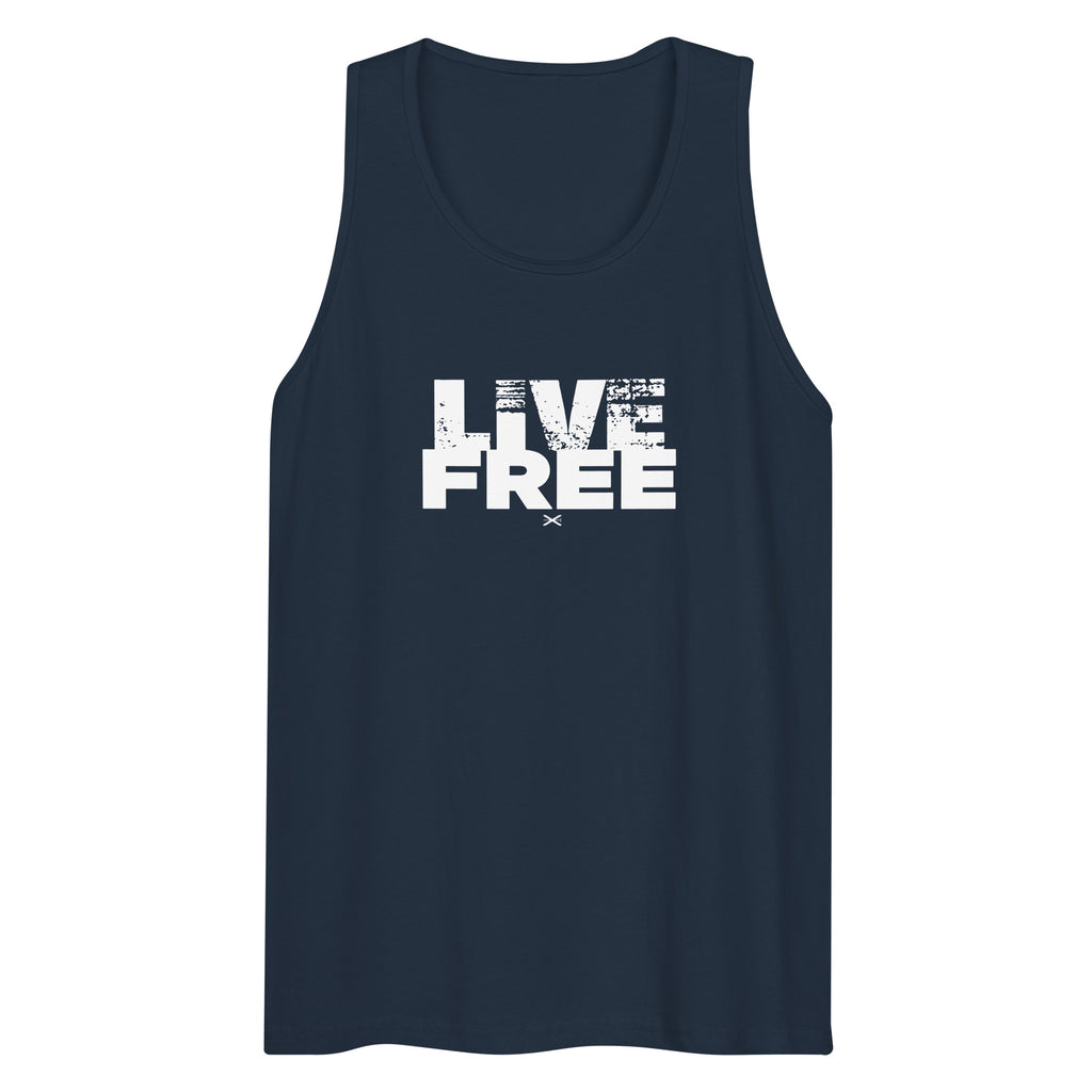 Live Free Navy Premium Tank