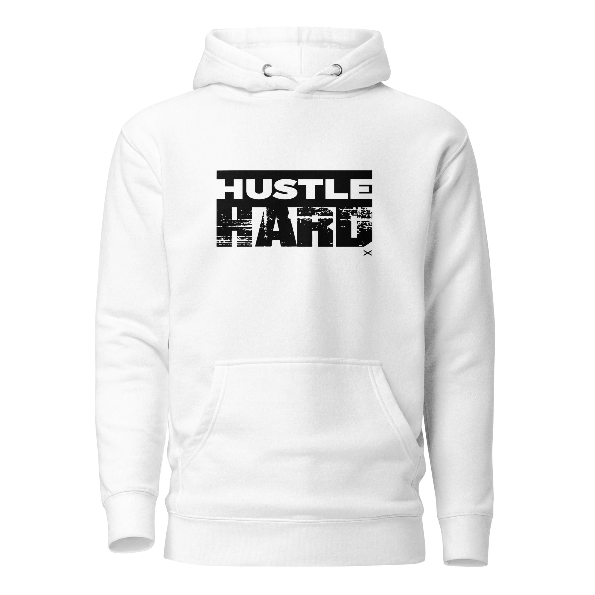 Hustle Hard White Hoodie