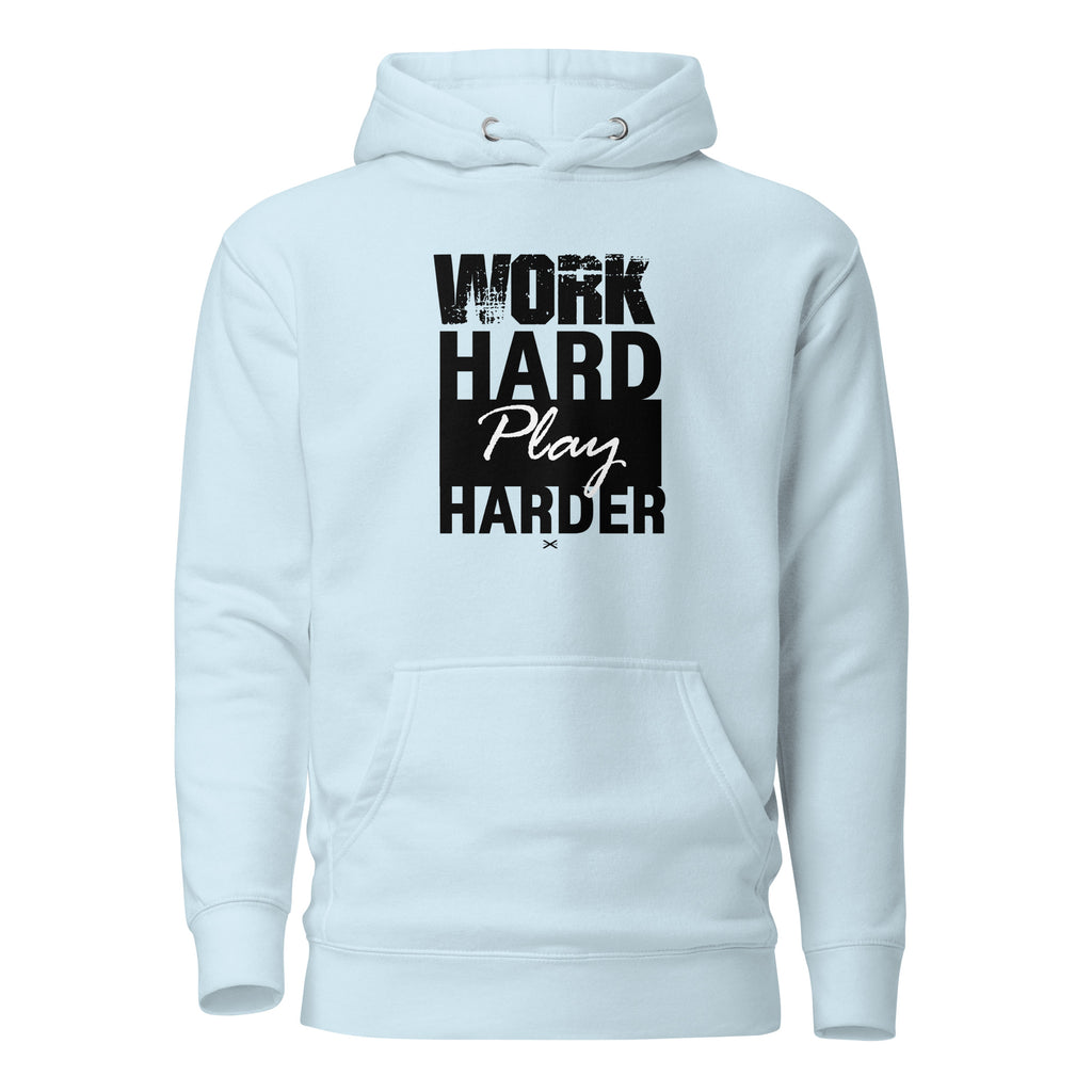 Work Hard Sky Blue Hoodie