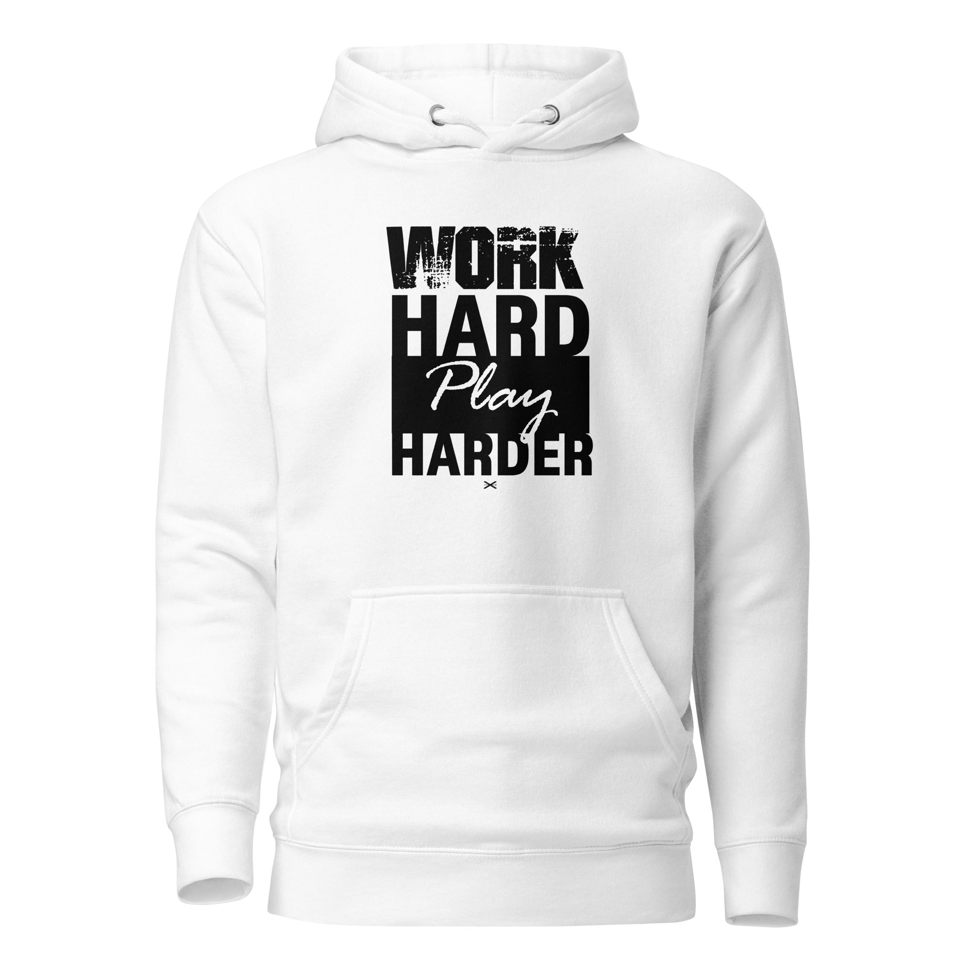 Work Hard White Hoodie