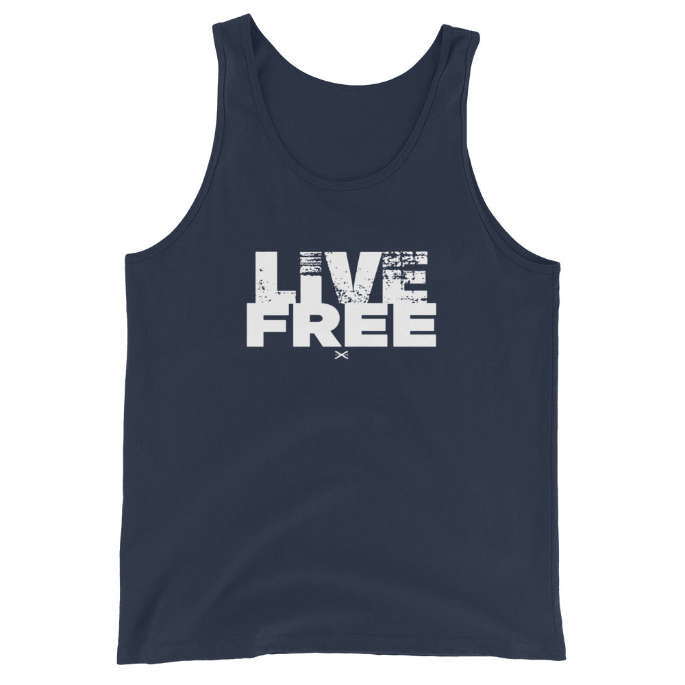 Live Free Navy Tank