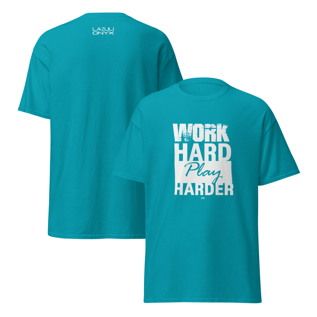 Work Hard Tropical Blue Tee