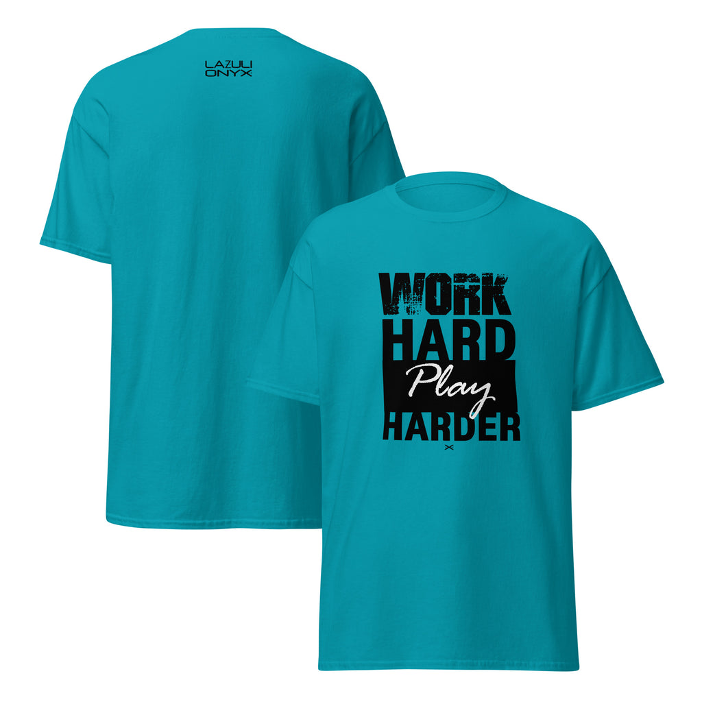 Work Hard Tropical Blue Tee